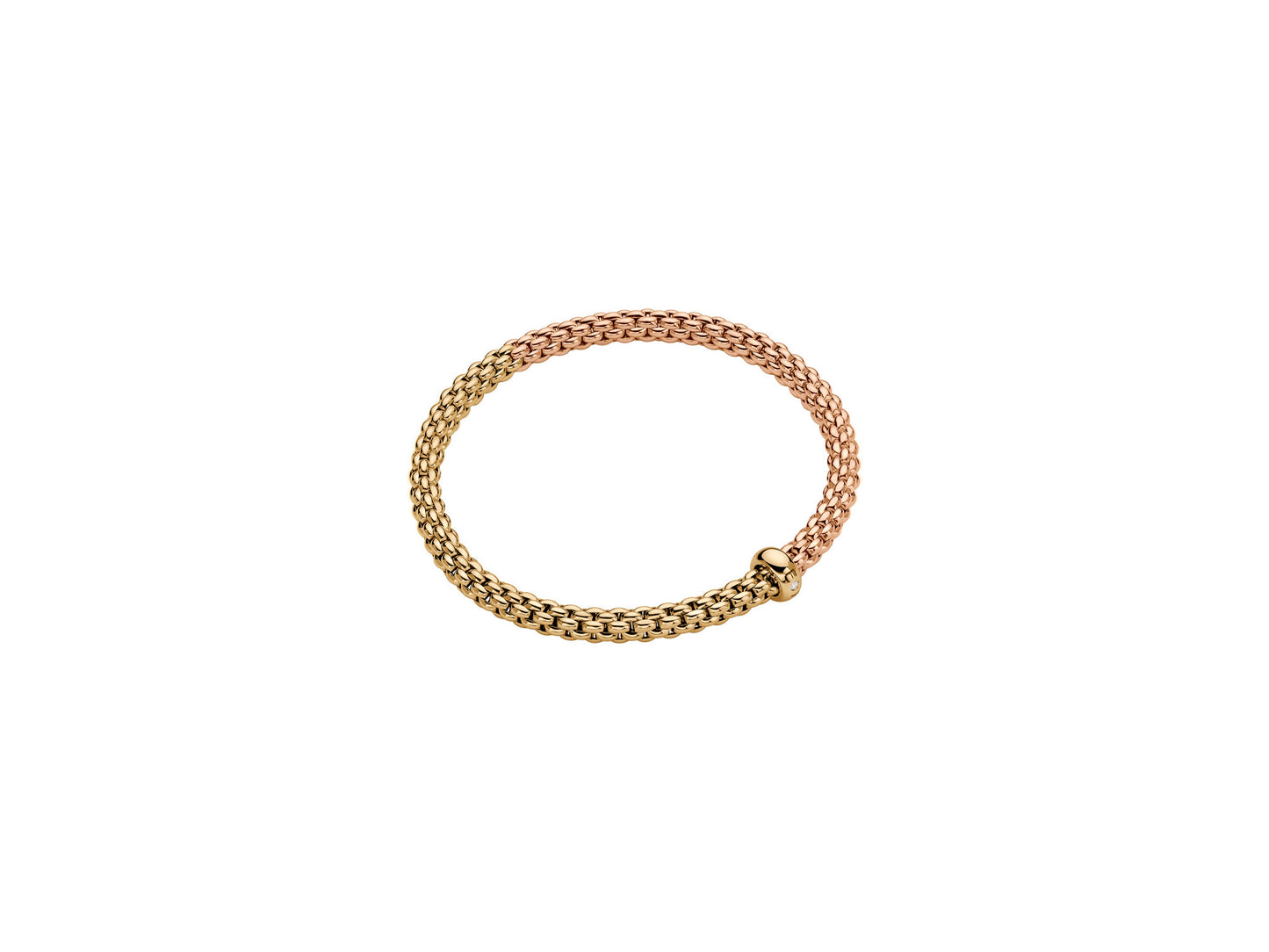 Fope Solo Single Diamond Bi-Metal Bracelet