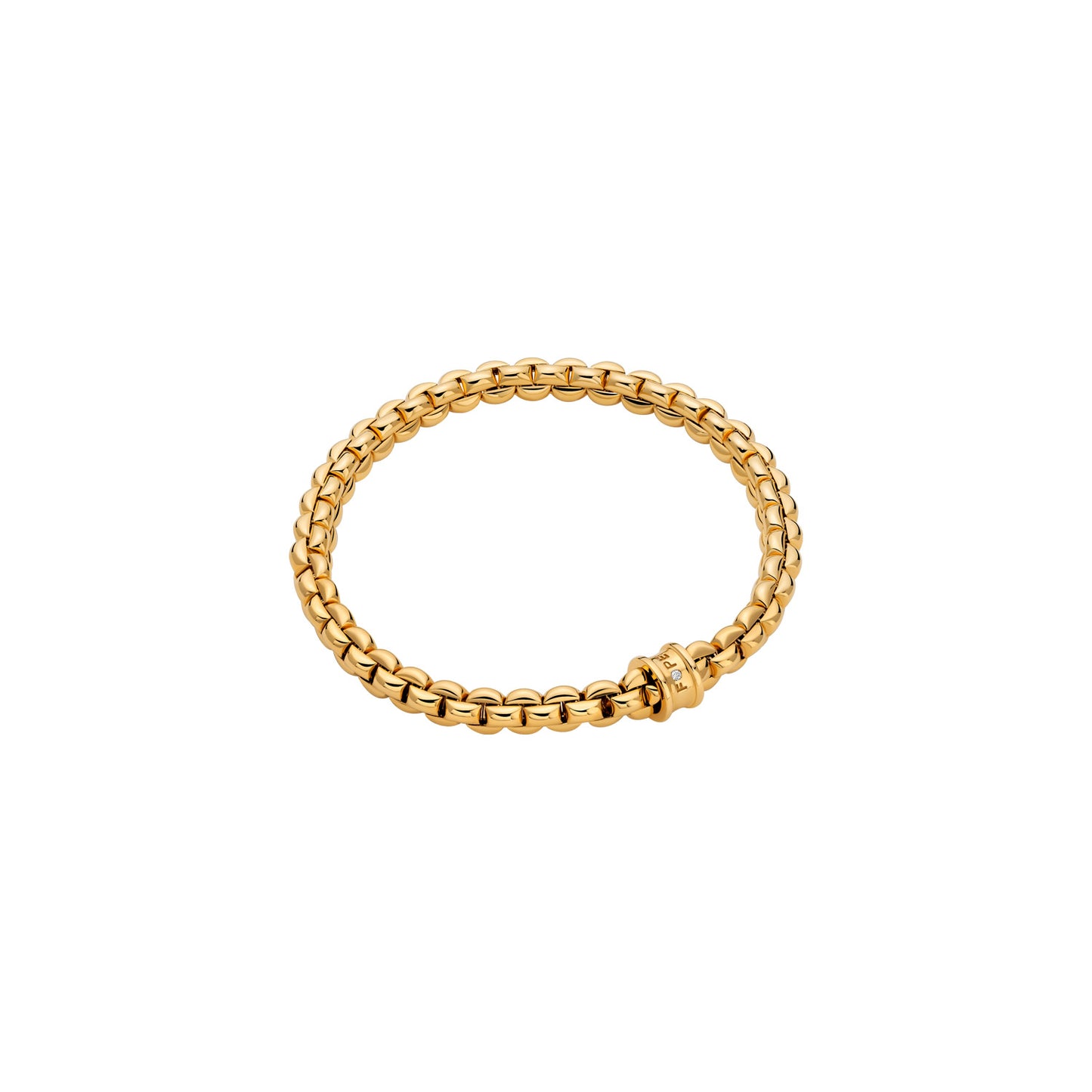 Gold bracelet on a white background