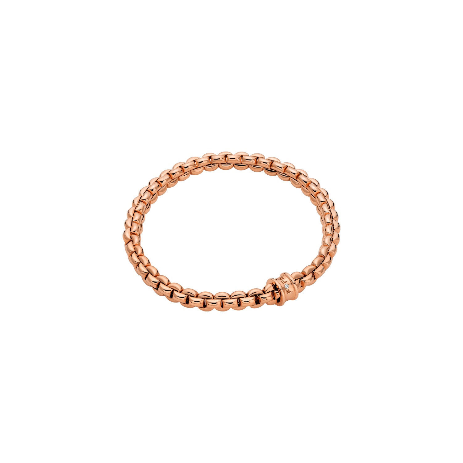 Gold bracelet on a white background