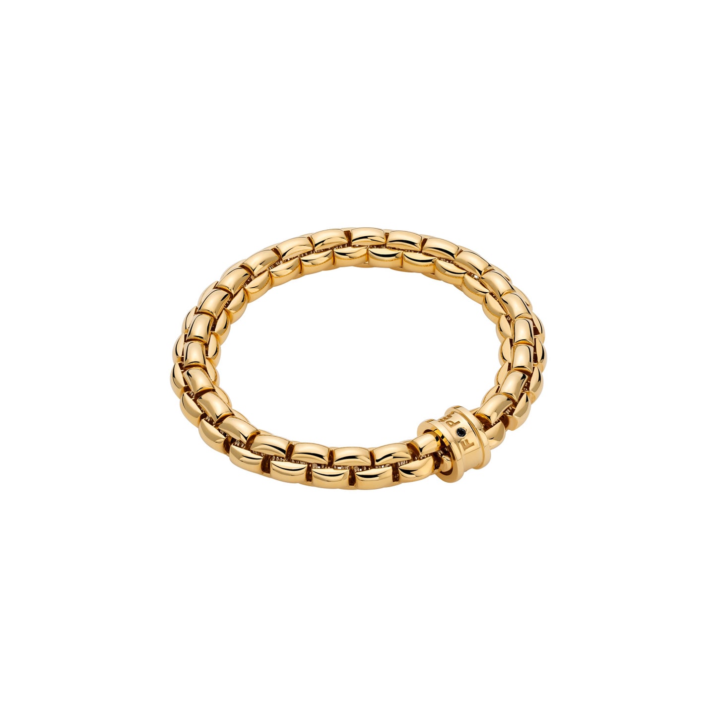 FOPE Eka Flex’it Bracelet with Gold Logo Rondel and Black Diamond