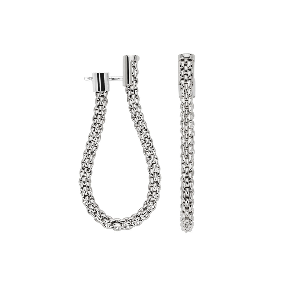 FOPE Essentials Gold Soft Mesh Hoop Earrings in white gold