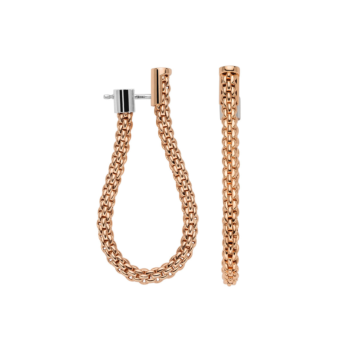 FOPE Essentials Gold Soft Mesh Hoop Earrings in rose gold