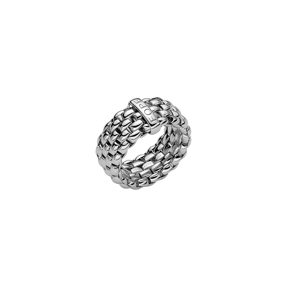 FOPE Essentials Wide Prima Mesh Flex'it Gold Ring white gold