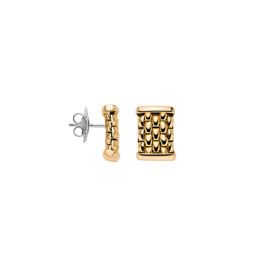 FOPE Essentials Prima Mesh Gold Stud Earrings in yellow gold 
