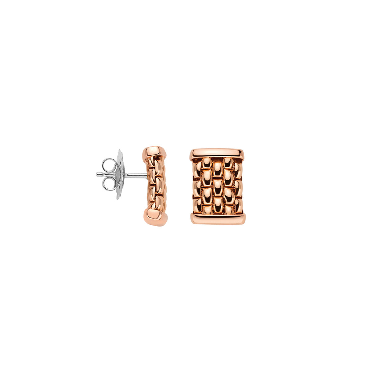 FOPE Essentials Prima Mesh Gold Stud Earrings rose gold 