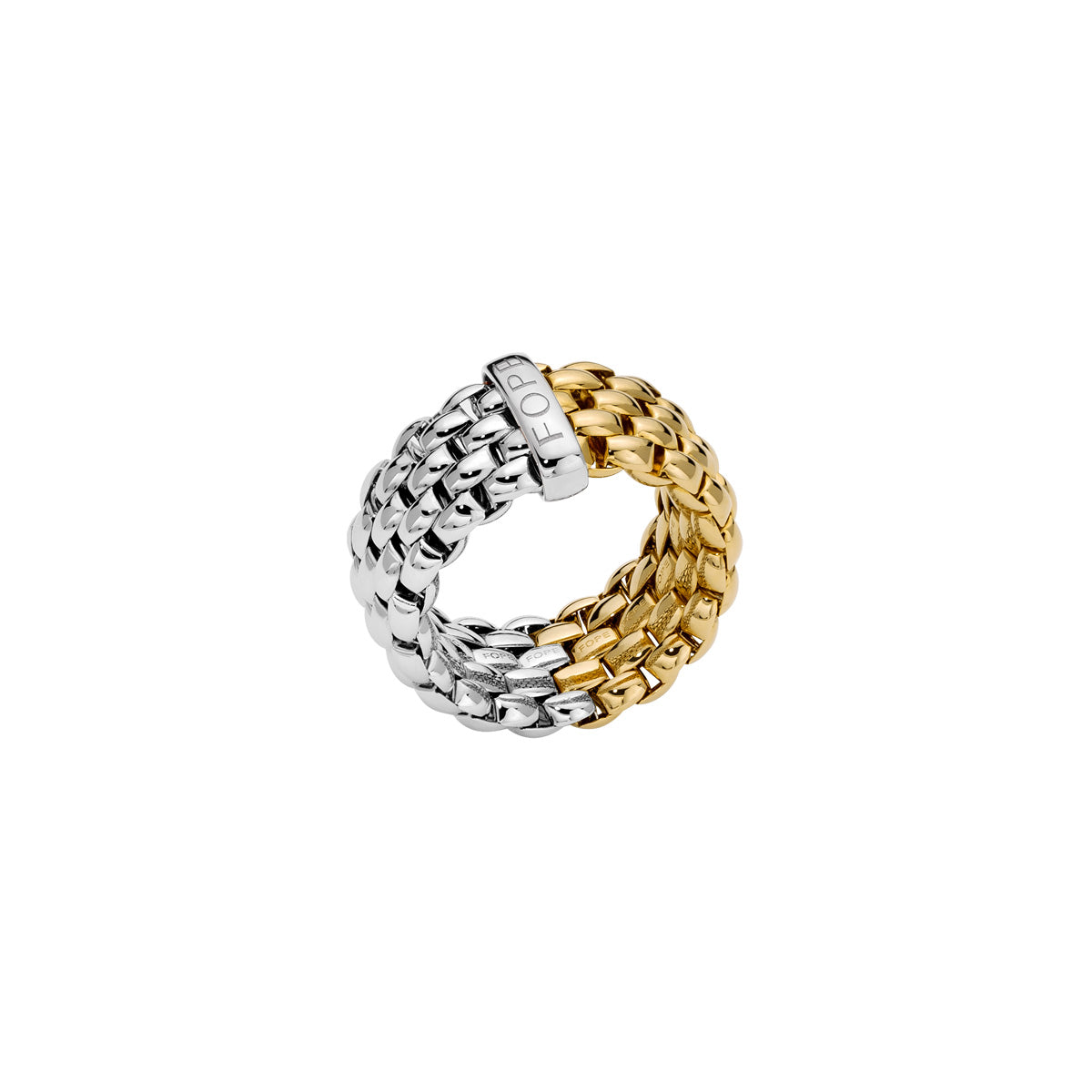 FOPE Essentials | Wide Prima Mesh Mix Gold Ring