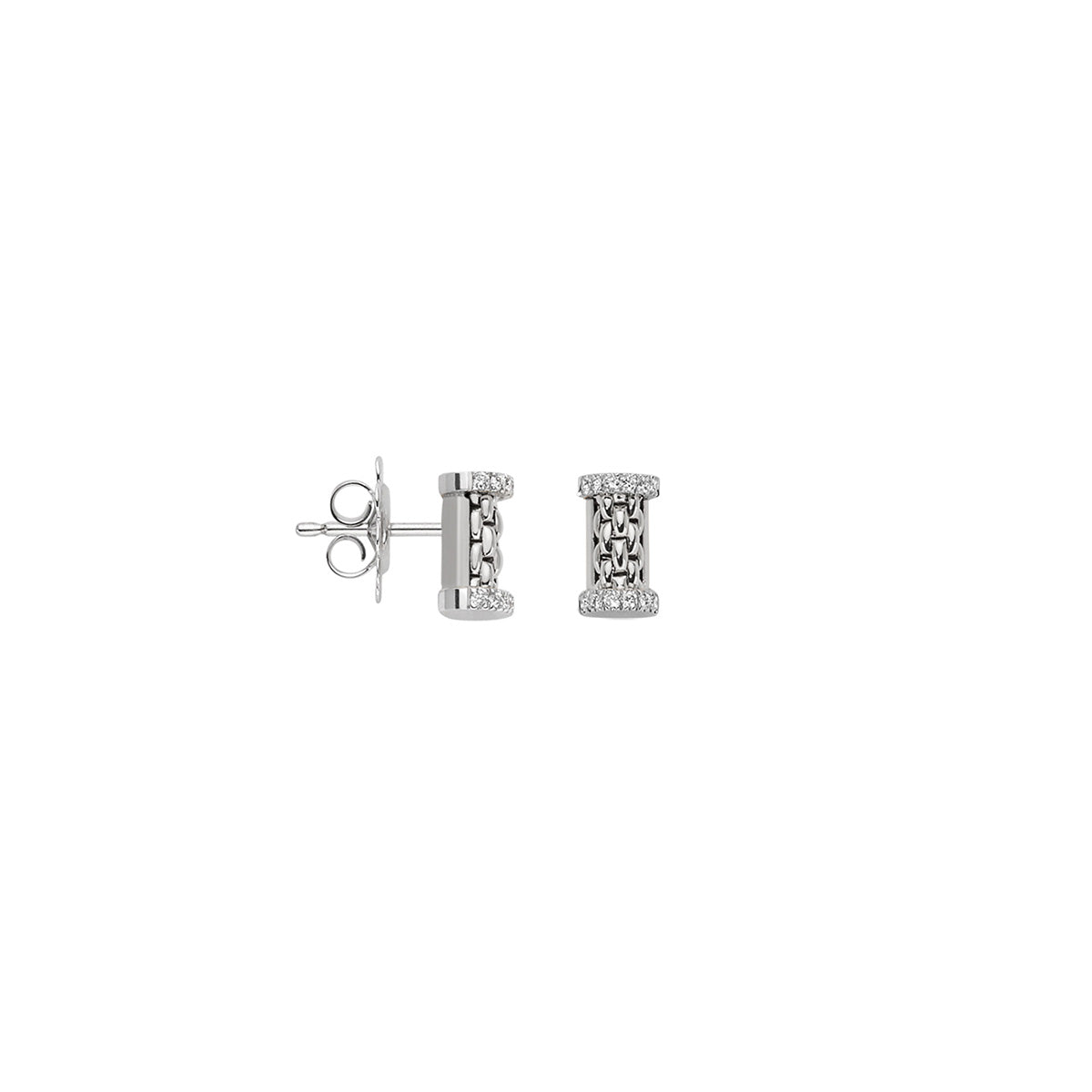FOPE Essentials Prima Mesh Diamond Stud Earrings white gold