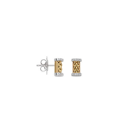 FOPE Essentials Prima Mesh Diamond Stud Earrings yellow gold