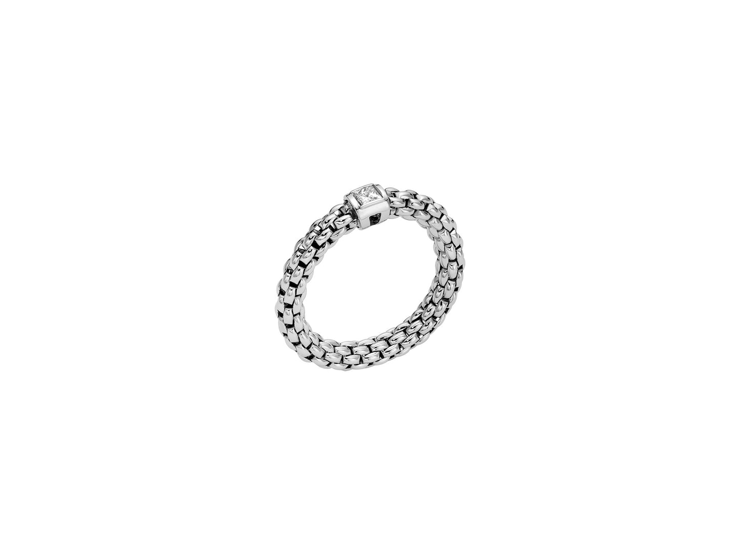 FOPE Souls Collection Stretchy Ring with Single Diamond