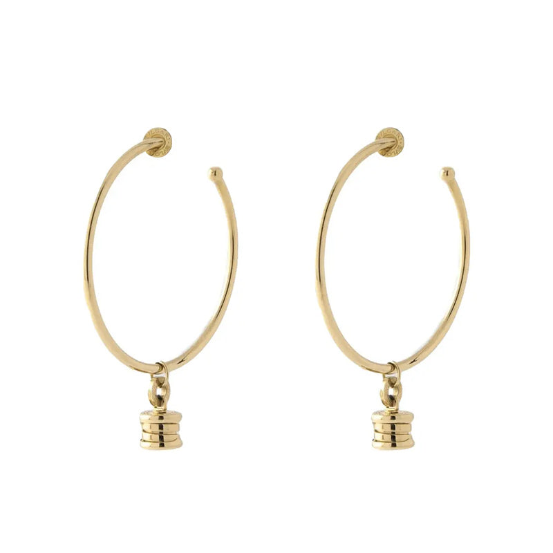 BVLGARI B.zero1 Large Hoop Earrings | Yellow Gold