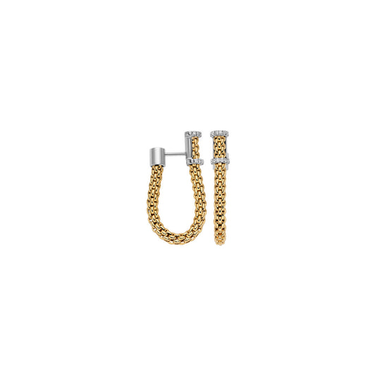 FOPE Essentials Small Prima Mesh Diamond Hoops in yellow gold