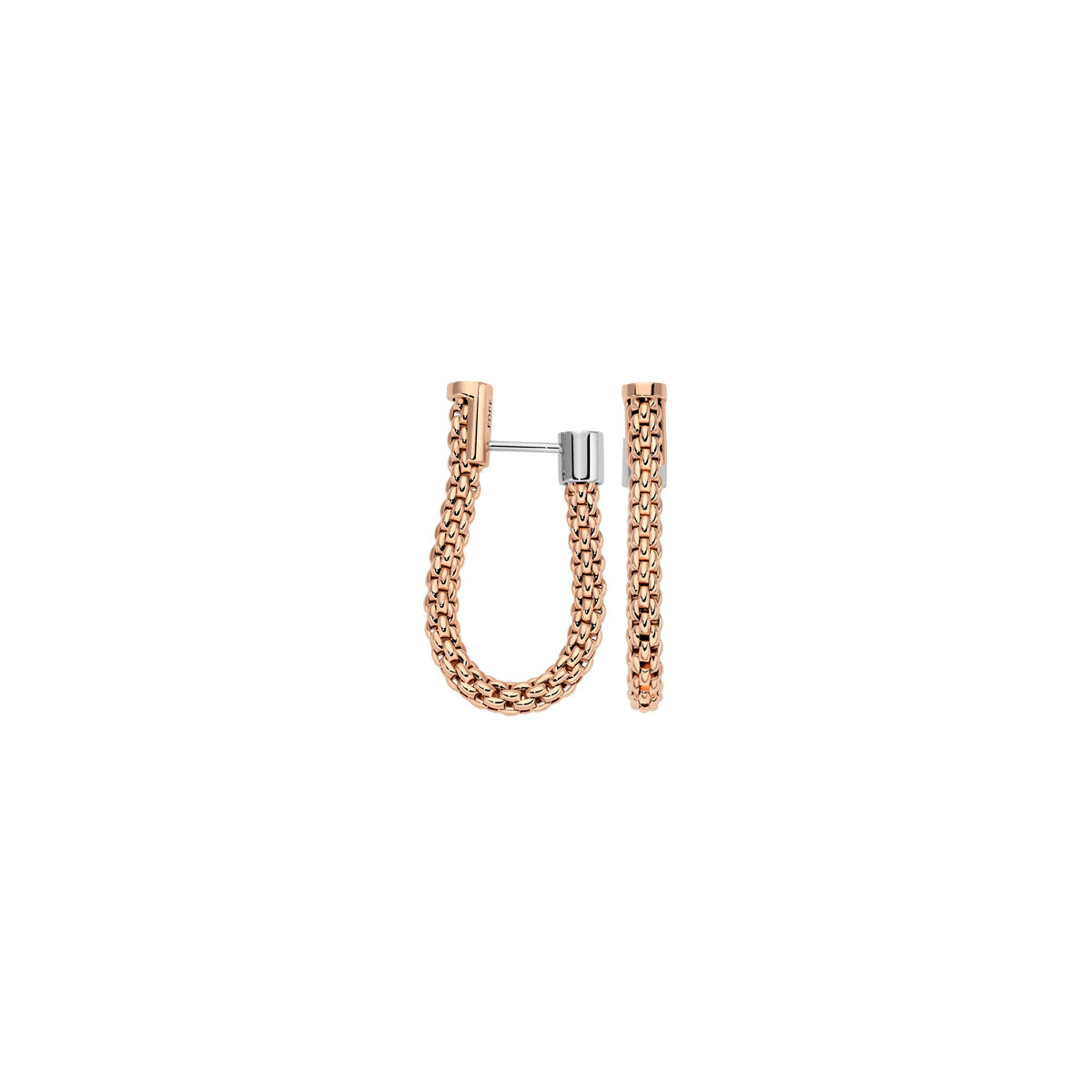 FOPE Essentials Small Prima Mesh Gold Hoops rose gold