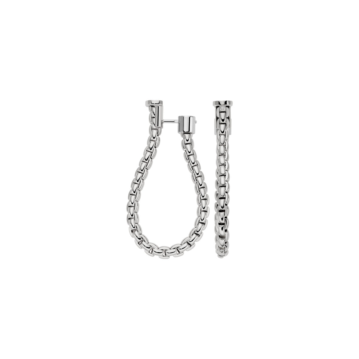 FOPE Essentials Medium Eka Mesh Gold Hoops in white gold 