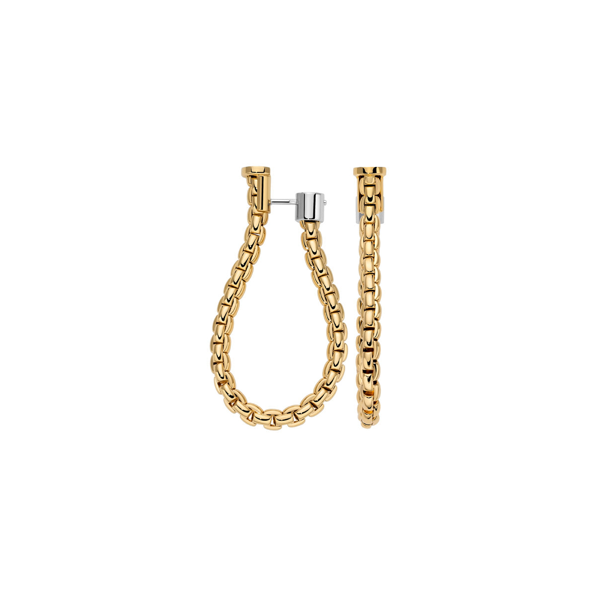 FOPE Essentials Medium Eka Mesh Gold Hoops in yellow gold 