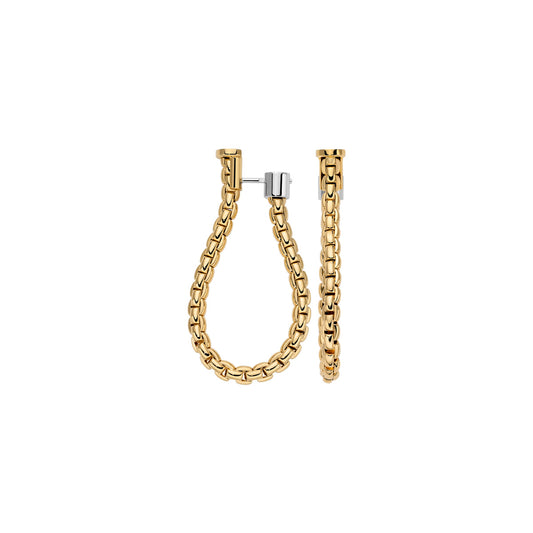 FOPE Essentials Medium Eka Mesh Gold Hoops in yellow gold 