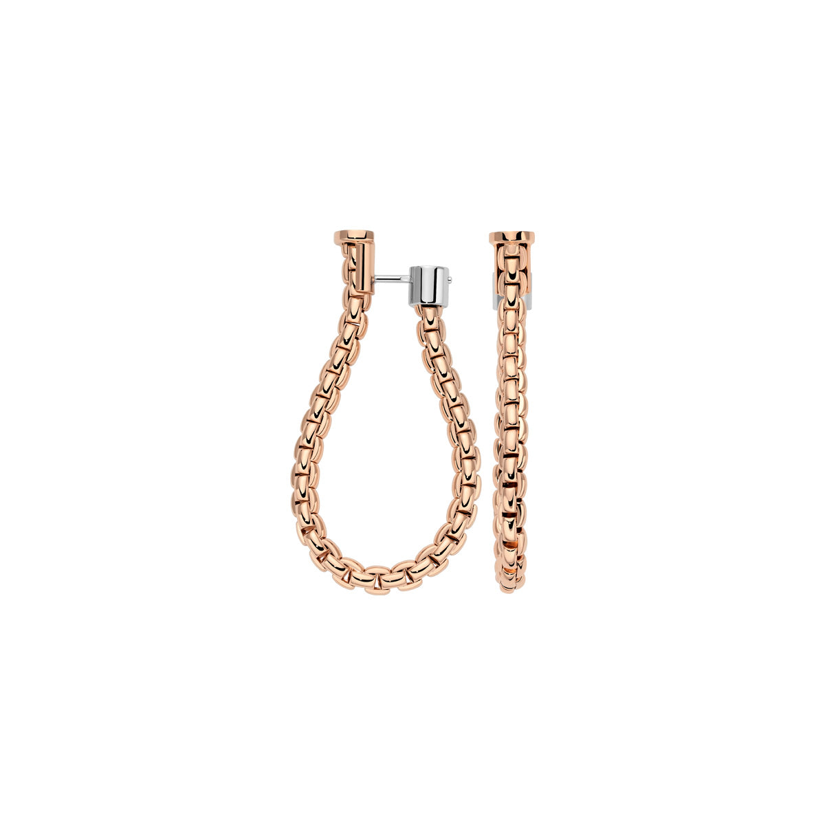 FOPE Essentials Medium Eka Mesh Gold Hoops in rose gold 
