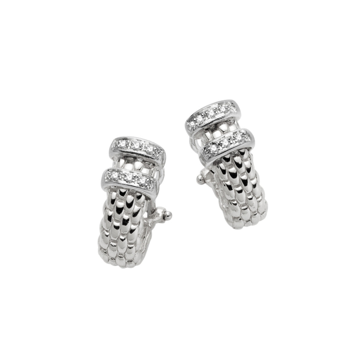 Product Title: Solo Collection: White Diamond Accent Small Hoops