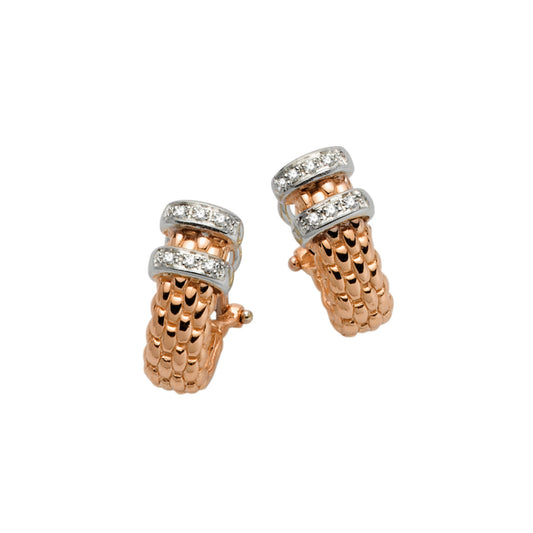 Product Title: Solo Collection: White Diamond Accent Small Hoops