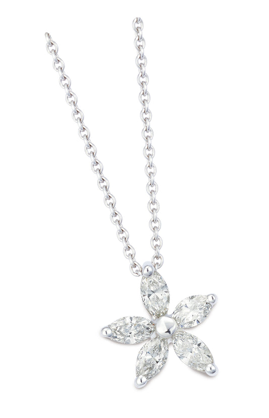 Marquise Diamond Flower Pendant