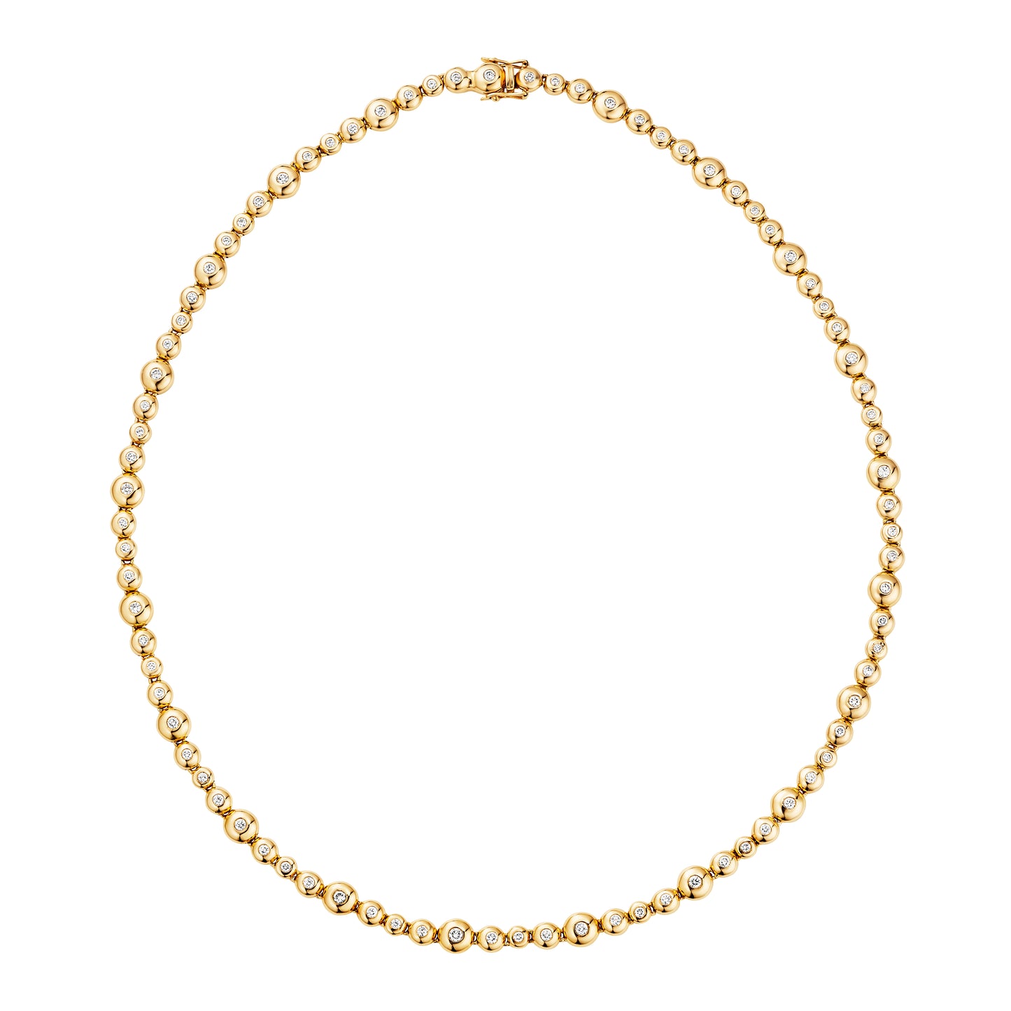Yellow Gold Diamond Bubble Necklace