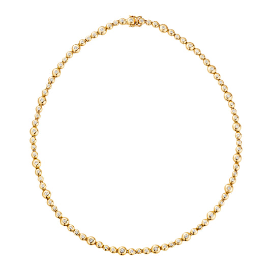 Yellow Gold Diamond Bubble Necklace