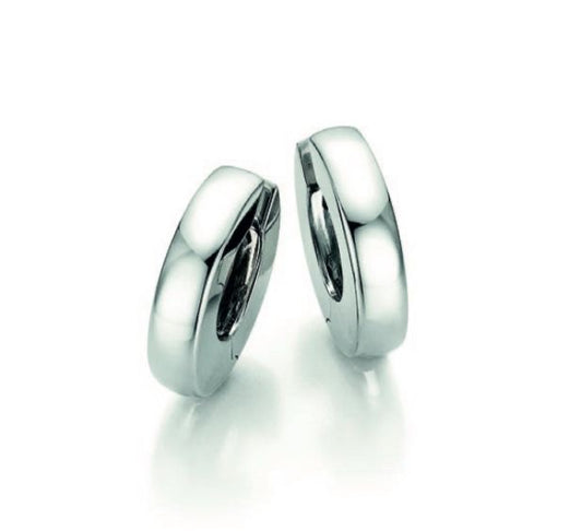 18kt Wide Oval Hoop Earrings – 1.5cm