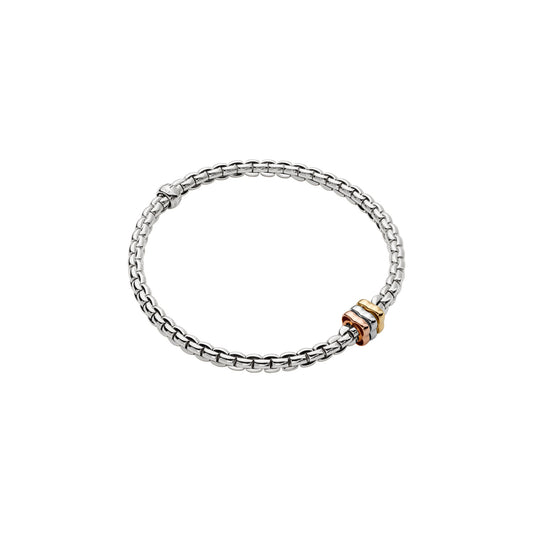 FOPE Eka 18ct Flex'it Bracelet with Tricolour Diamond Rondels