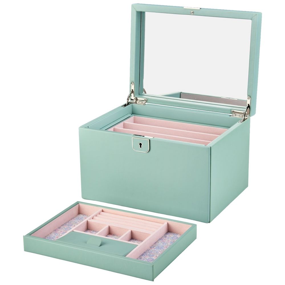 WOLF x LIBERTY Julia Interior Print Large Jewellery Box - Sage Green