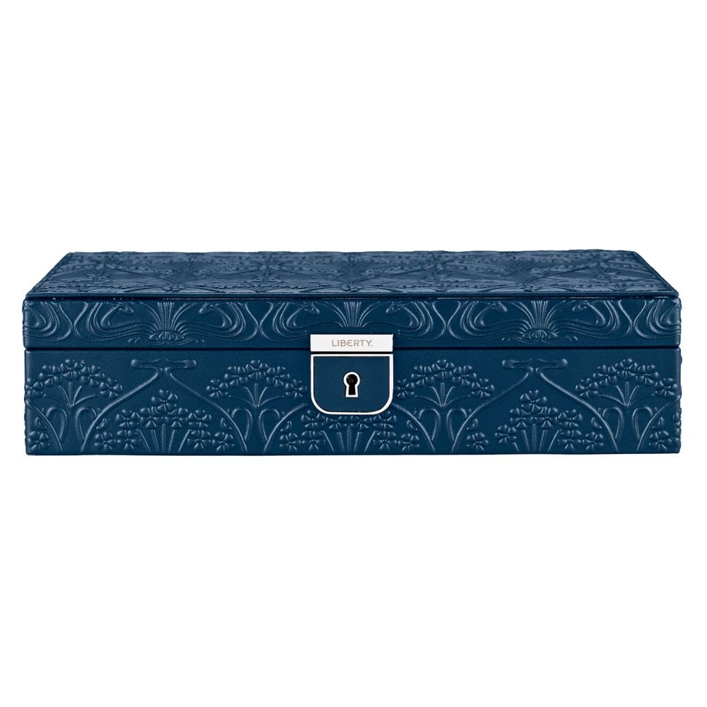WOLF X LIBERTY All Over Ianthe Medium Jewellery Box - Navy