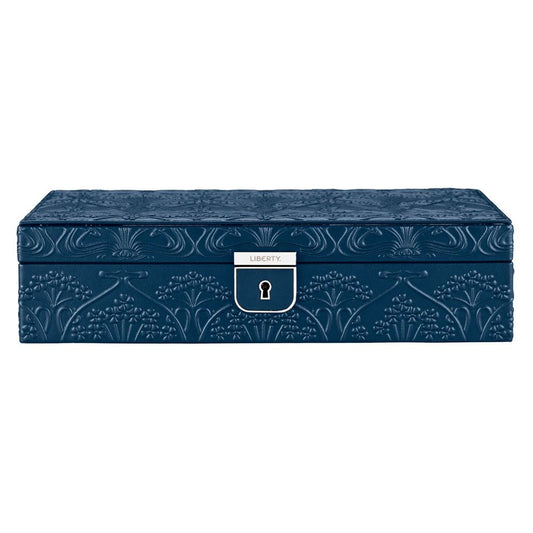 WOLF X LIBERTY All Over Ianthe Medium Jewellery Box - Navy