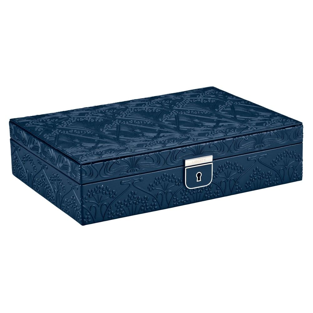 WOLF X LIBERTY All Over Ianthe Medium Jewellery Box - Navy