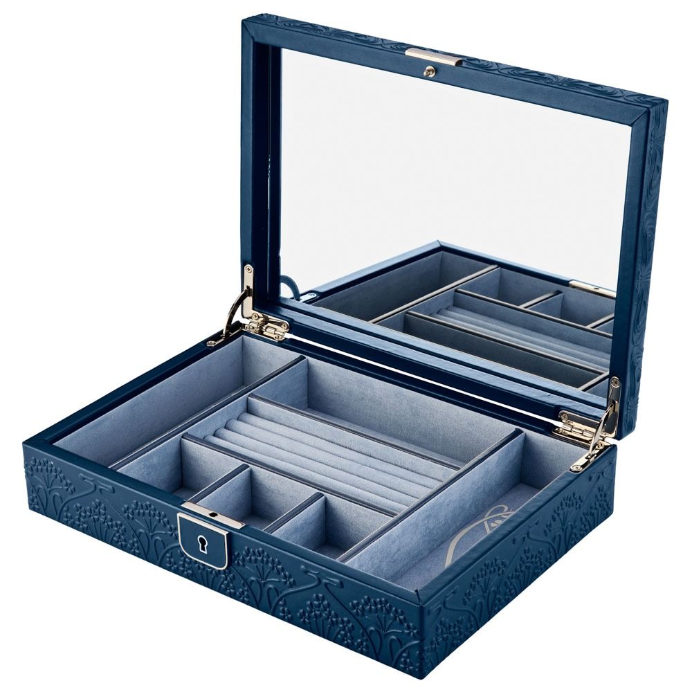 WOLF X LIBERTY All Over Ianthe Medium Jewellery Box - Navy