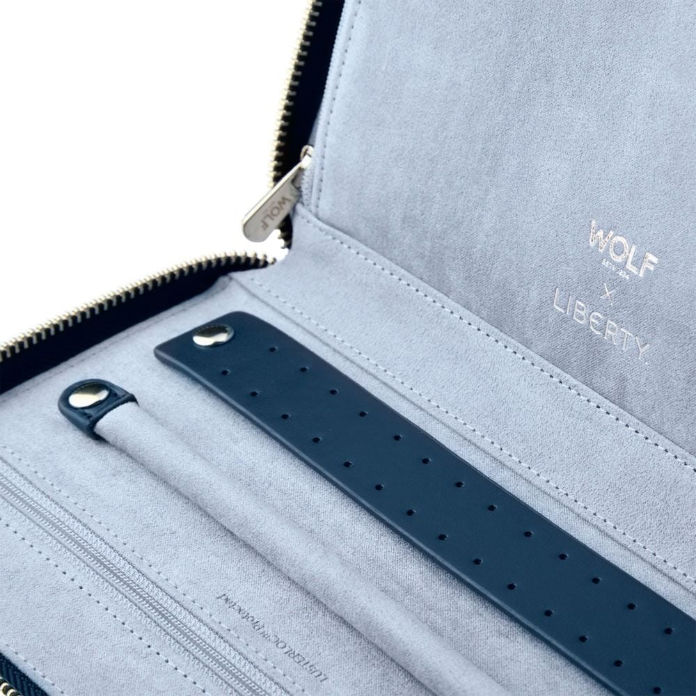WOLF X LIBERTY All Over Ianthe Travel Jewellery Portfolio - Navy
