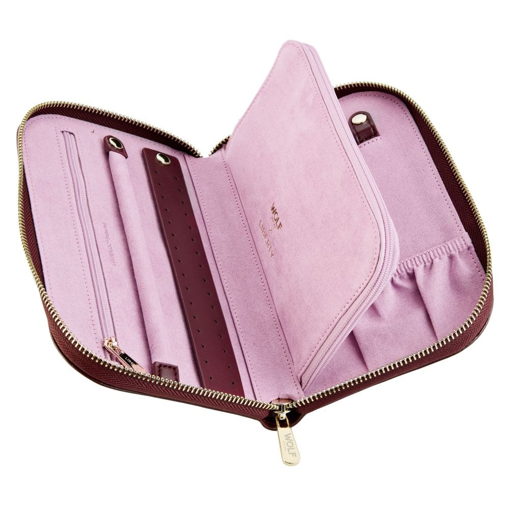 WOLF X LIBERTY Ianthe Travel Jewellery Portfolio - Burgundy