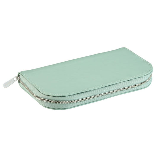 Enjoy 10% off your first online order. This Sage Green Wolf x Liberty jewellery portfolio features the Julia print interior and LusterLoc™ anti-tarnish protection. Slim and elegant, it is the perfect gift for her to keep necklaces and rings organized and safe during travel.