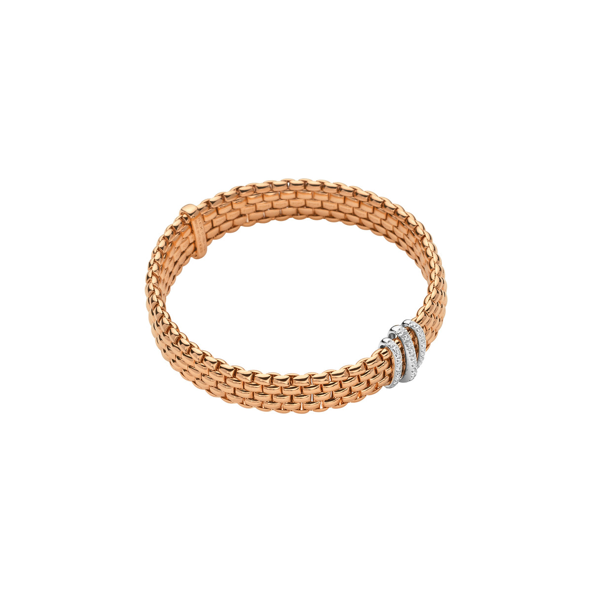 FOPE Panorama Gold Flex'it Bracelet with Three Diamond Rondels