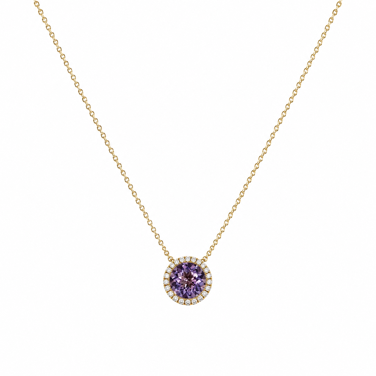 Kissenförmiger rosa Spinell- & Diamant-Halo-Anhänger | 18 Karat Weißgold