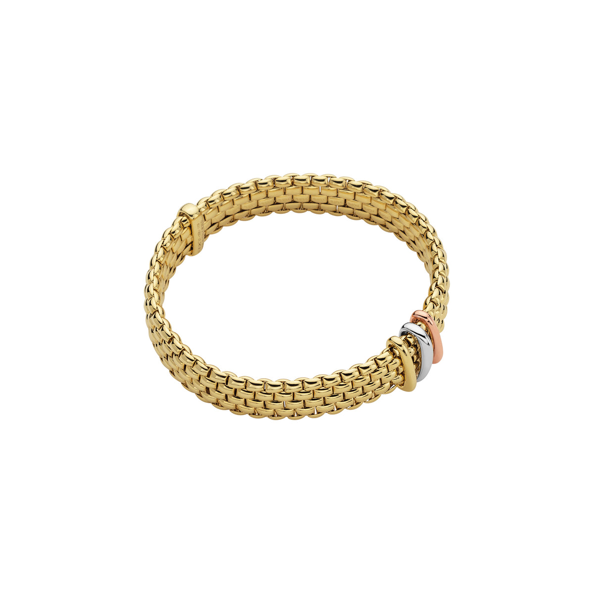 FOPE Panorama Gold Flex'it Bracelet with Tri-Colour Rondels