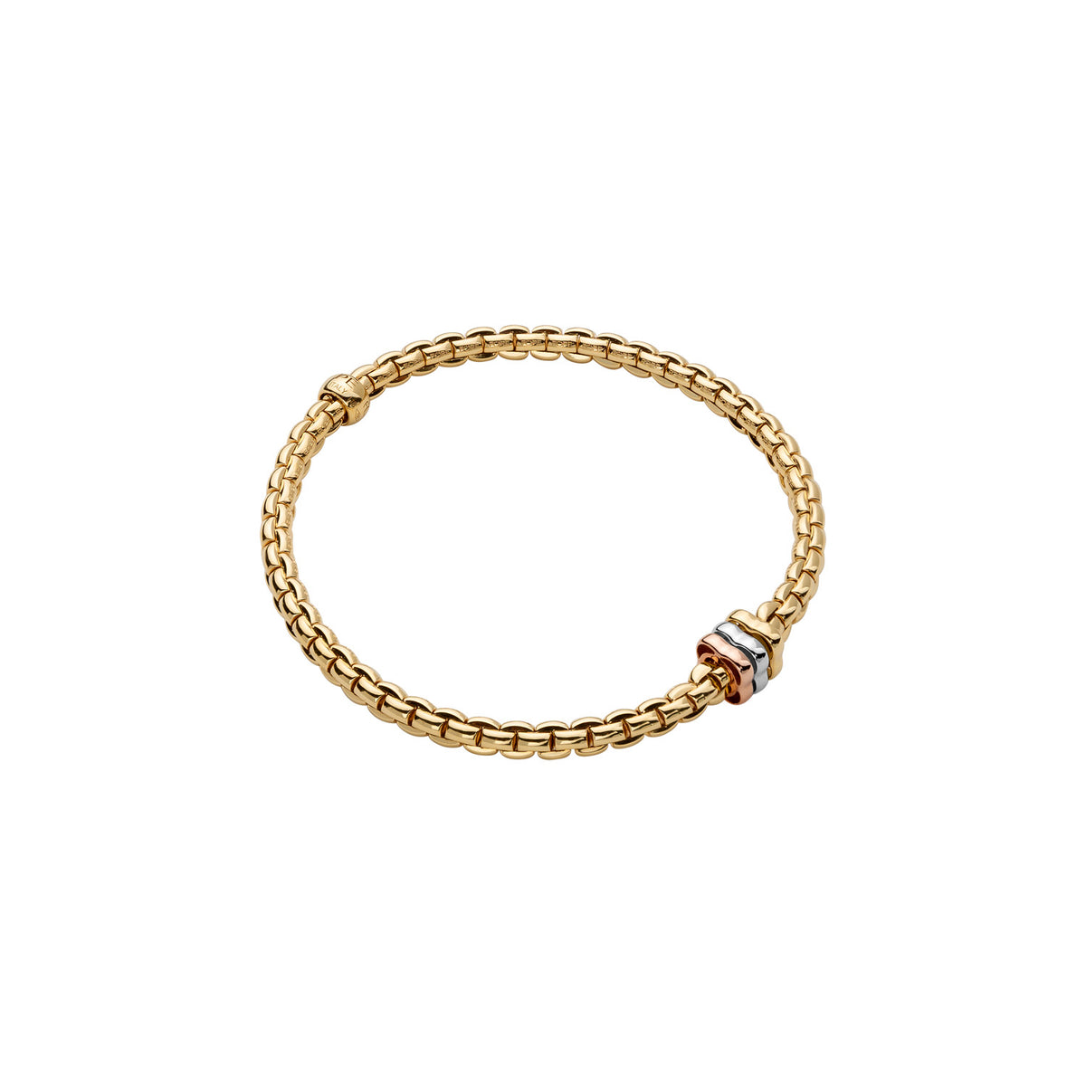 FOPE Eka 18ct Flex'it Bracelet with Tricolour Diamond Rondels