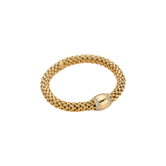 FOPE- Love Nest Bracelet with Semi Pavé White Diamond Rondel