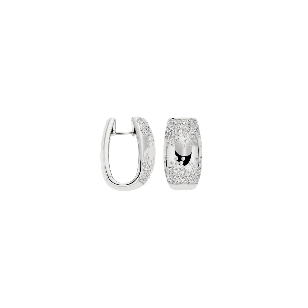FOPE Love Nest Hoop Earrings with Semi Pavé White Diamonds