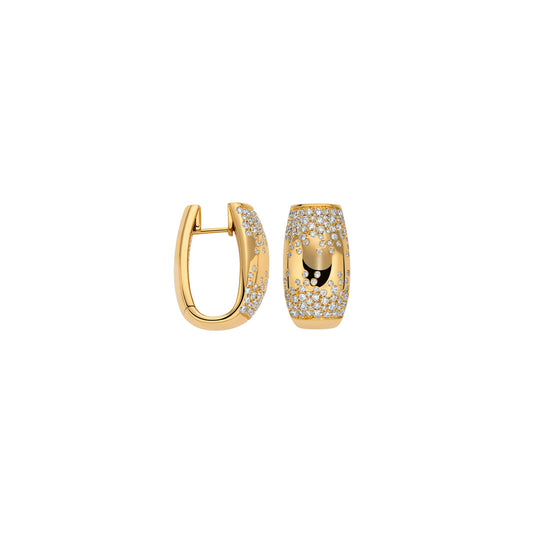 FOPE Love Nest Hoop Earrings with Semi Pavé White Diamonds