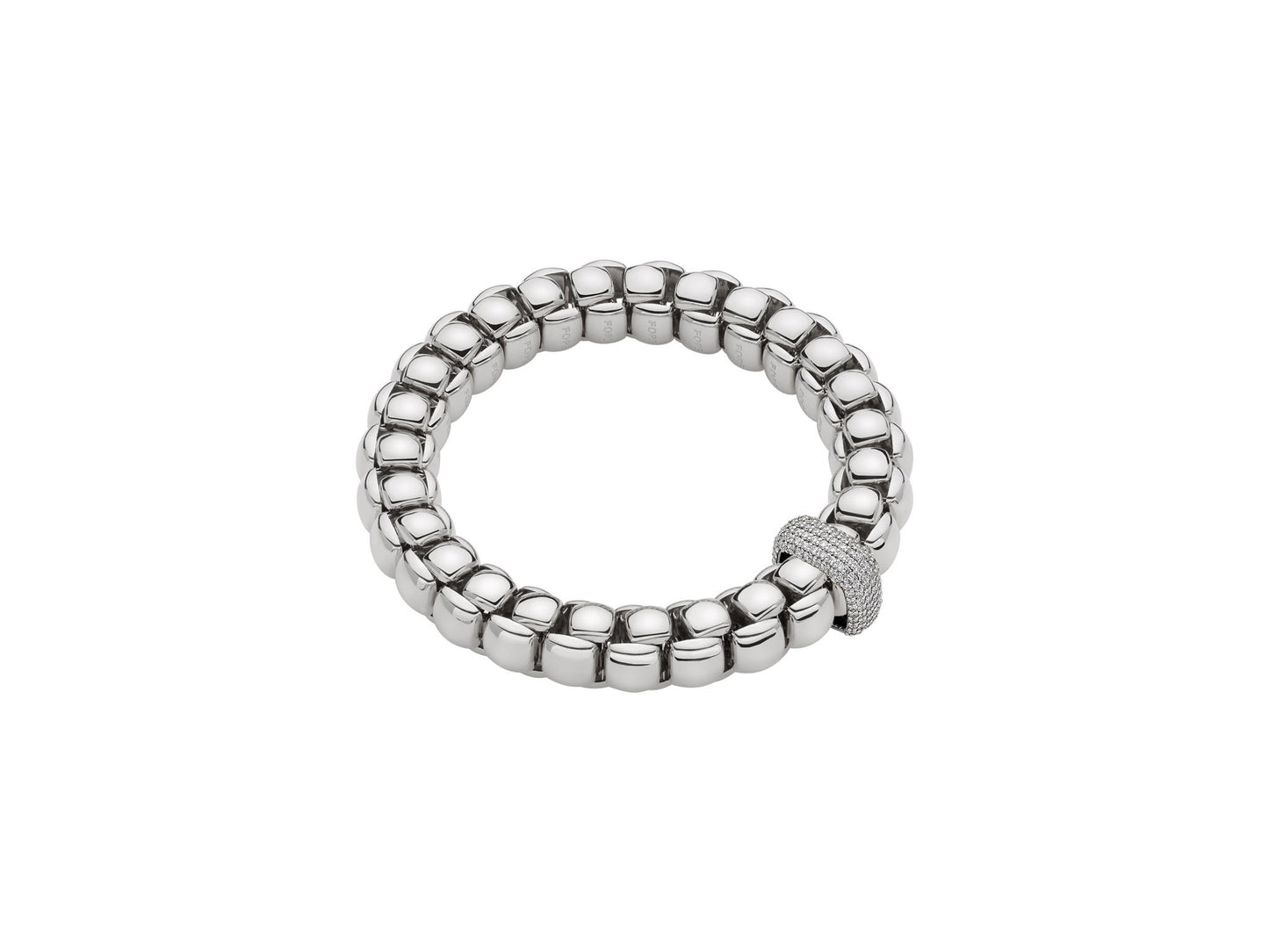 FOPE Luna Bracelet with Large White Diamond Pavé Rondel