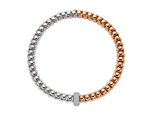 FOPE Luna Necklace with Pavé Diamond Rondel