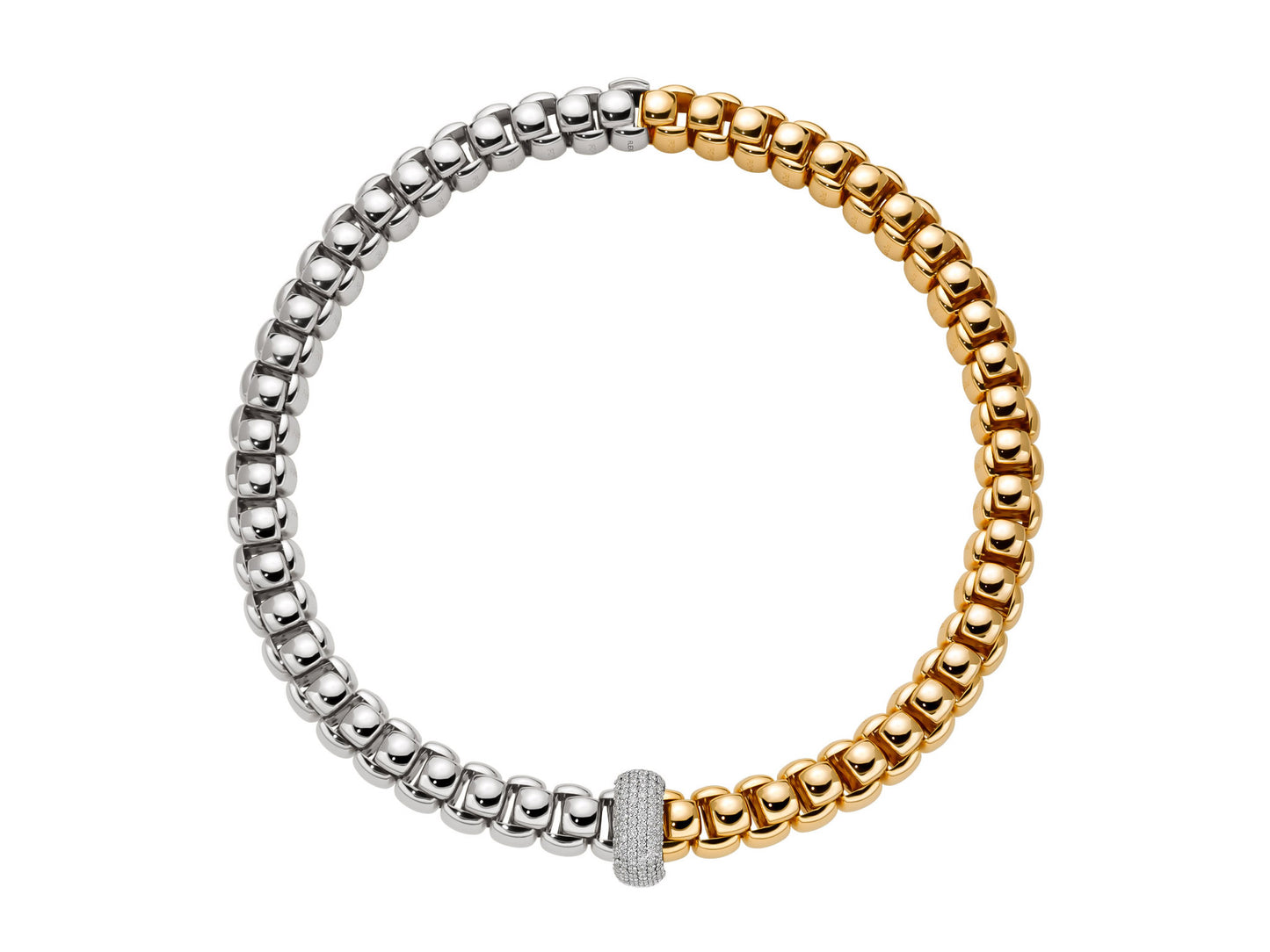 FOPE Luna Necklace with Pavé Diamond Rondel