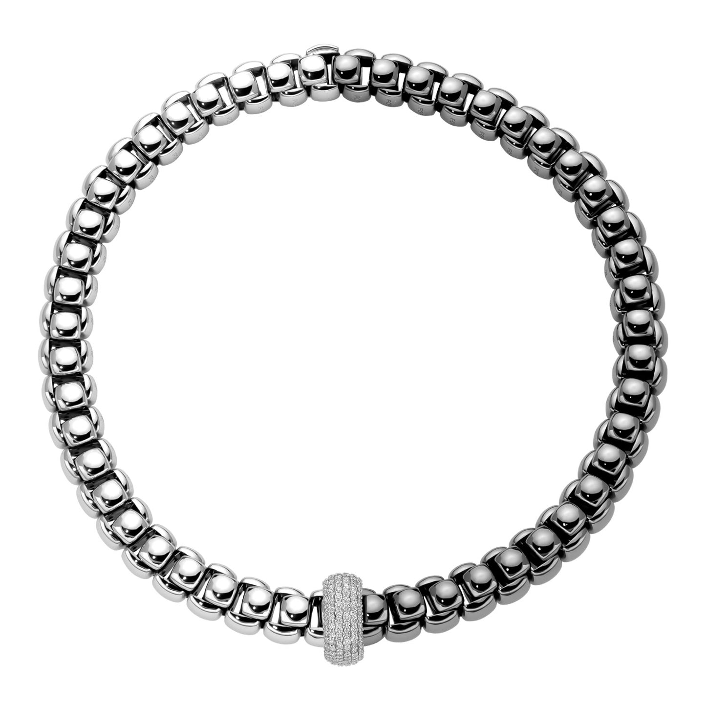 FOPE Luna Necklace with Pavé Diamond Rondel