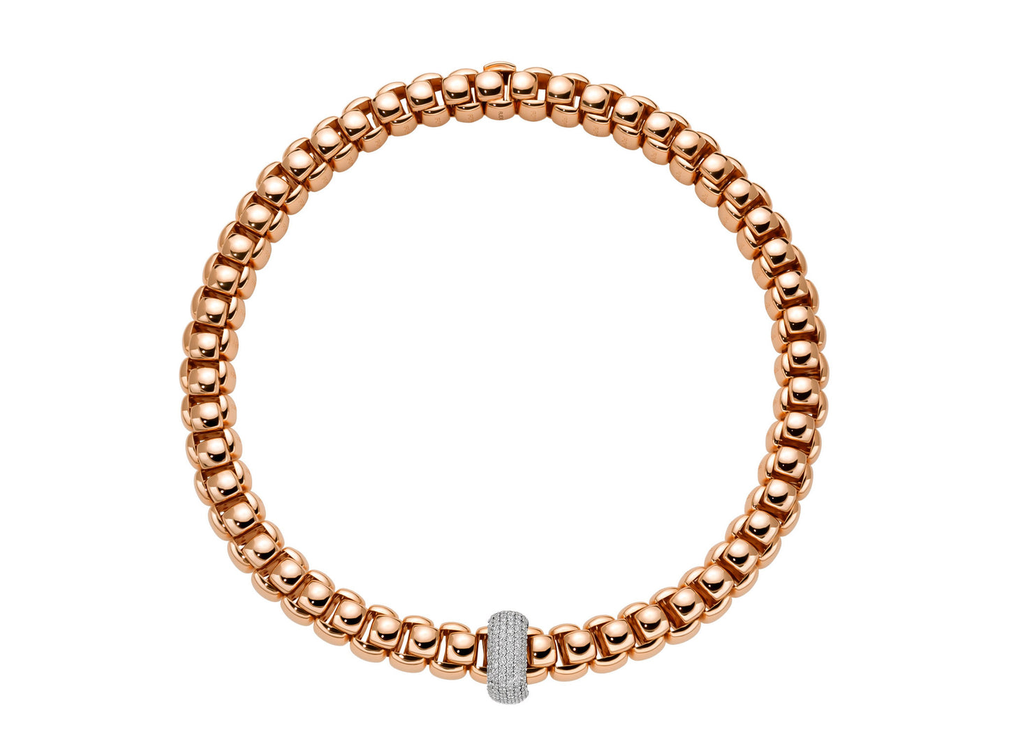 FOPE Luna Classic White Diamond Pavé Rondel Necklace