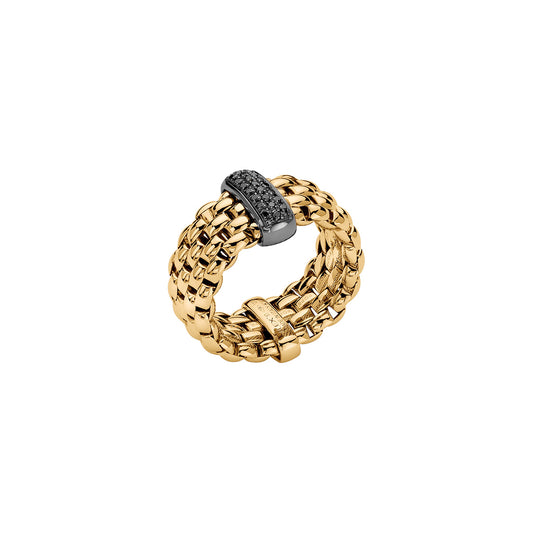 FOPE Panorama Ring with Black Diamond Pavé Accent
