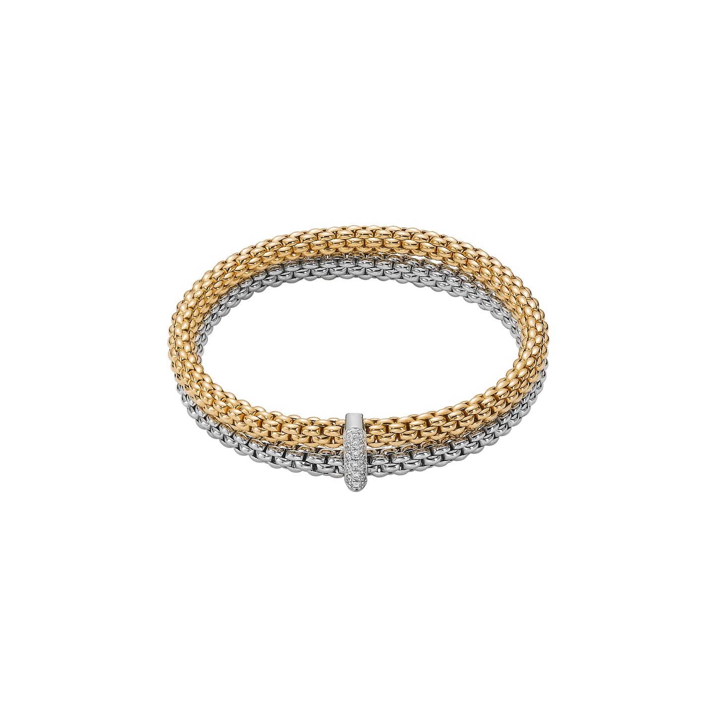 Solo Collection: Double Strand Pavé Rondel Bracelet