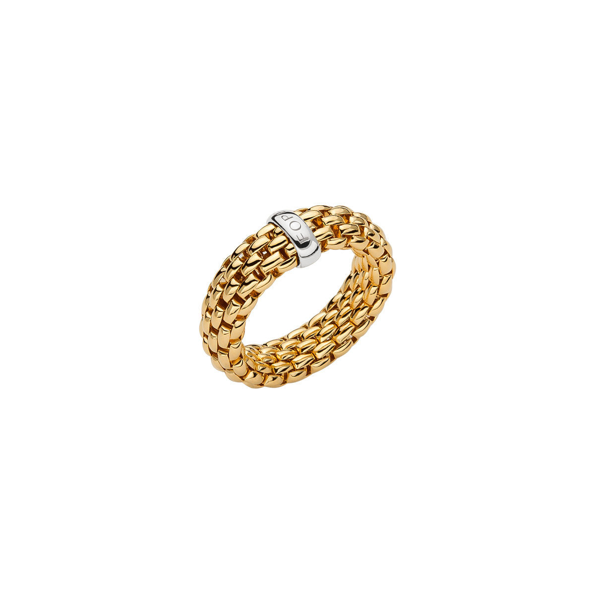 FOPE Essentials Medium Prima Mesh Flex'it Ring in yellow gold 
